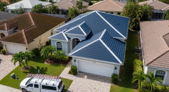 Drone photo, Alvarez re-roof